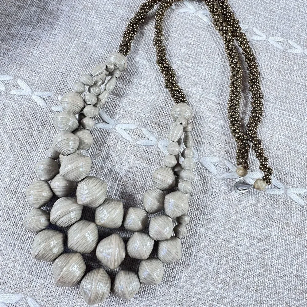 Chunky Paper Beads Necklace